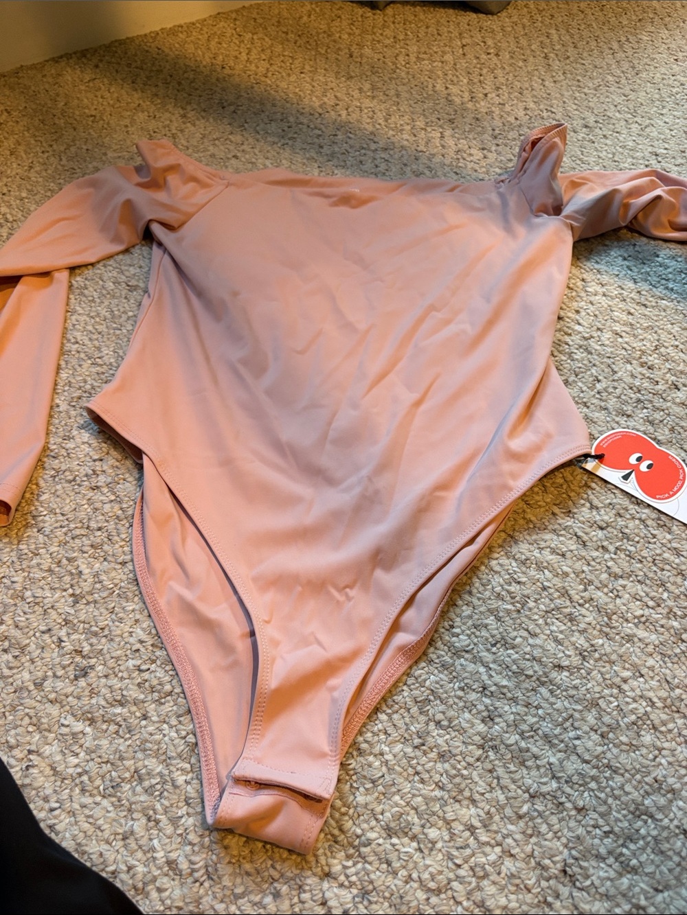 Cider Blush Pink Long-Sleeve One-Piece Body Suit